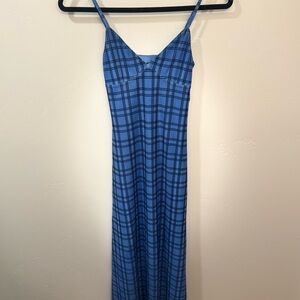H&M Blue Sleeveless Maxi Slip Dress